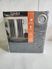 SUN+BLK Total Blackout Window Curtains, 52” x 84”, 2 Thermal panels Maxwell Grey