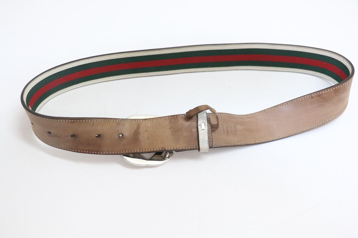 GUCCI Silver Interlocking G Buckle Sherry Line Canvas GUCCI Silver Interlocking G Buckle Sherry Line Canvas