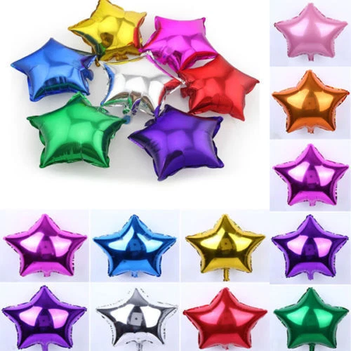 6pcs 5" Star Shape Aluminum Foil Balloons Wedding Party Assorted Color - Image 3 of 4