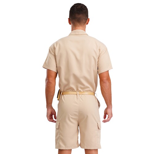 Mens Jumpsuit Workwear Bodysuit Bottom Rompers One Piece Cargo Casual Wear Navy - Picture 7 of 26