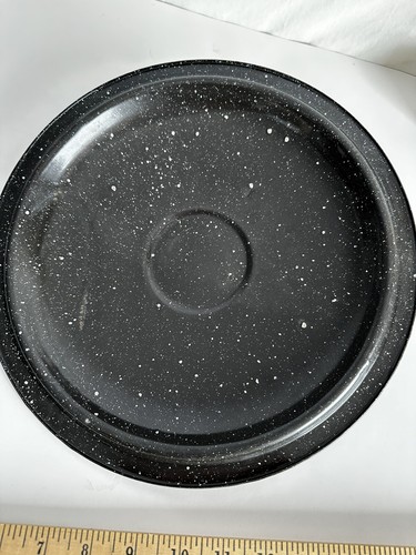 VINTAGE STOCK POT WITH LID CANNING/COOKING Black Speckled Enamel 10 Quarts - Picture 12 of 20