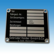 Typenschild Holder C 40 C 50 C 60 C 65 C 400 C 500    018115897