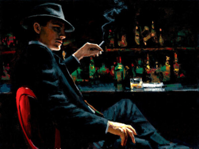 Art Bar Whiskey Man oil painting Giclee Wall art Printed on canvas