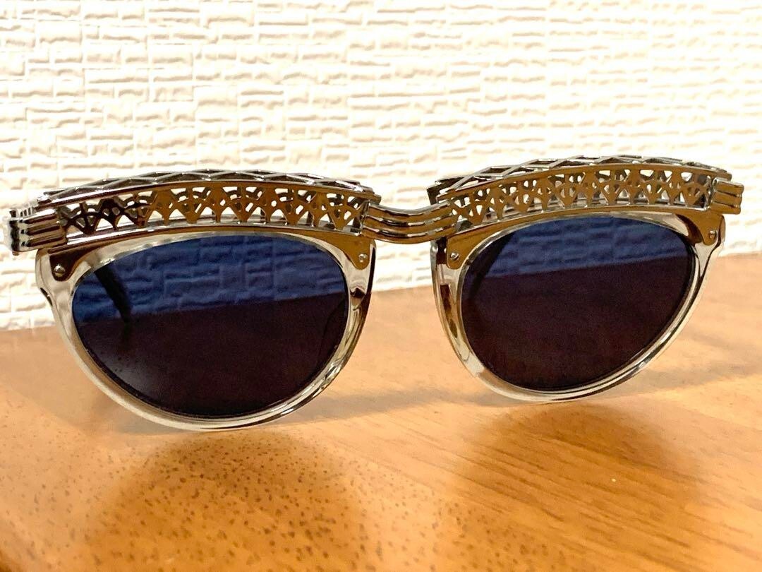 Jean Paul Gaultier Eiffel Tower Sunglasses Silver Motif Vintage Unused