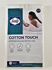 SEALY Cotton Touch Zippered Pillow Protector Standard/Queen White