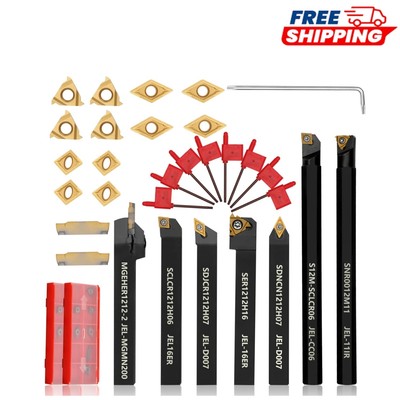Durable 21-Piece Indexable Lathe Turning Tool Set for Smooth Cutting Performance