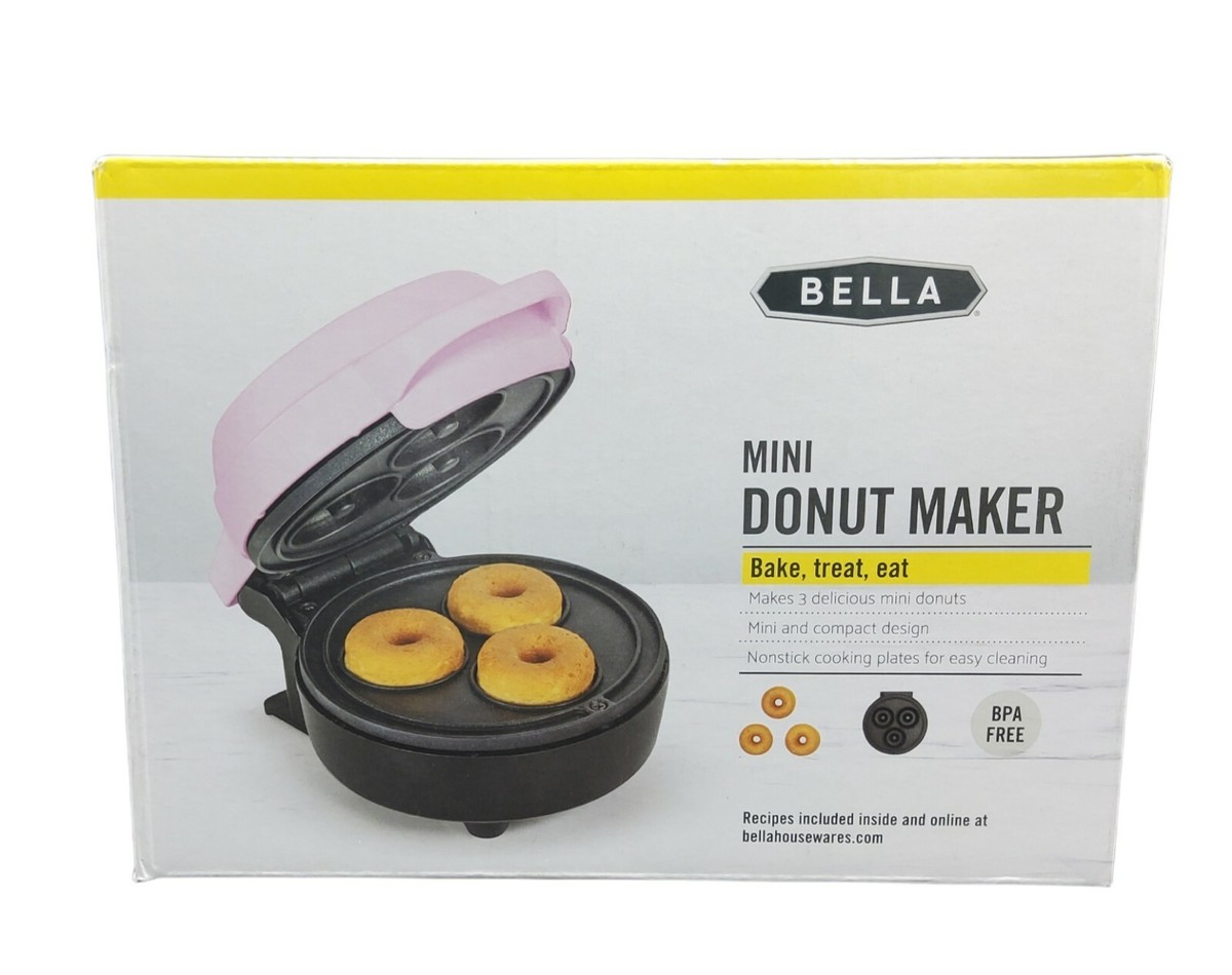Bella Mini Donut Baker Pink Nonstick Cooking Compact Model GH