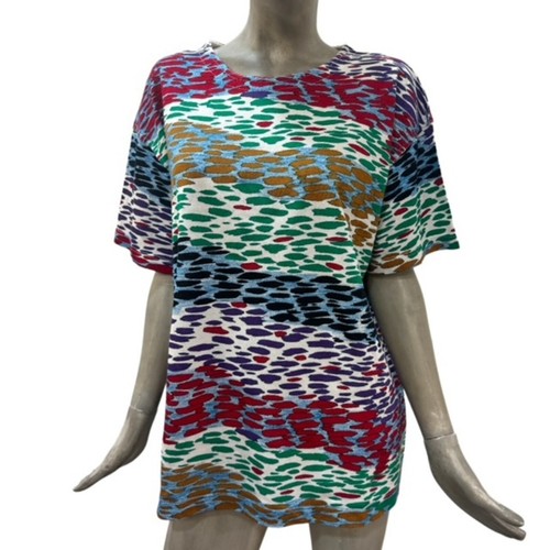 VINTAGE Missoni Sport Maglia T-shirt Donna Uomo Fantasia Multicolore Over - 第 1/7 張圖片