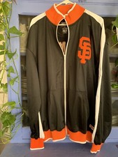 San Francisco Giants Stitches Full Zip Track Jacket Mens 2XL Black Orange MLB