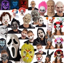 Halloween Spooky Masks Latex Plastic LED Horror Realistic Accessories Lot