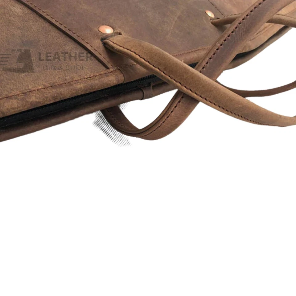 Leather Shotgun Slip Case for Hunting, Distressed brown shotgun case, rifle case - Image 3 of 4