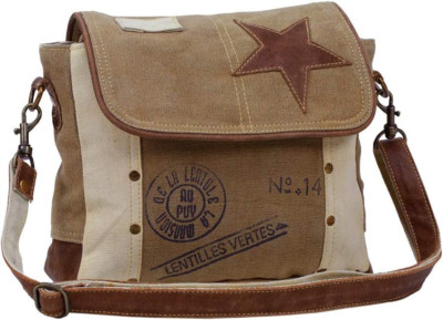 Women Leather Star Shoulder Bag,Adjustable Leather Handle, Leather Trim and Star