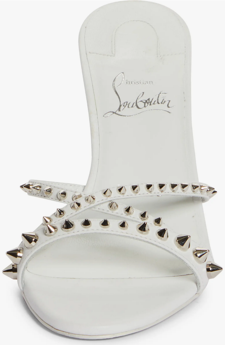 Christian Louboutin Tatoosh White Strappy Spiked Sandals Christian Louboutin Tatoosh White Strappy Spiked Sandals