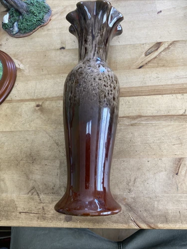 Royal Haeger Pottery Vase 10”  3 1/2” Wide High Brown And Earth Color Pre-Owned