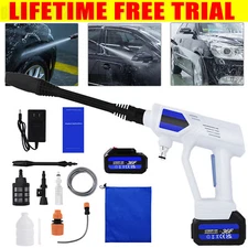 Portable Cordless Electric High Pressure Water Spray Gun Car Washer Cleaner Yard