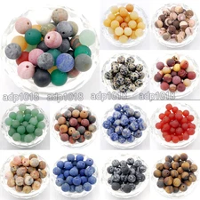 Natural Matte Frosted Gemstone Round Spacer Loose Beads 4mm 6mm 8mm 10mm 12mm