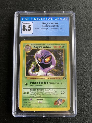 Koga's Arbok (1st Edition) graded CGC 8.5 for sale on eBay