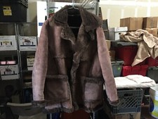 Women's Schott Brown Shearling Sheepskin Leather Coat Size 10 Made In Usa W-37