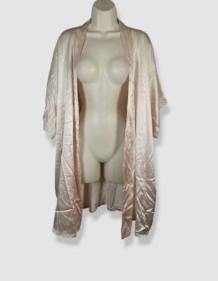 Christine Lingerie Women's Pink Bijoux Short Silk Robe Size Large