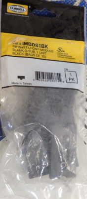 NEW Hubbell IMBDS1BK Infinestation Module Blank D-Sub, 1 Unit Black (Bags of 10)
