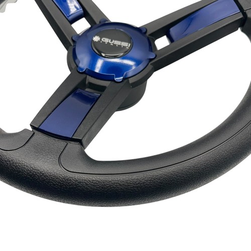 Giazza Golf Cart Steering E-Z-GO HUB Soft Touch Rim ABS Spokes - Blue Inserts - Picture 11 of 16