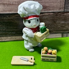 Epoch Sylvanian Families Calico Critters Forest Kitchen MI-14 Chef set complete