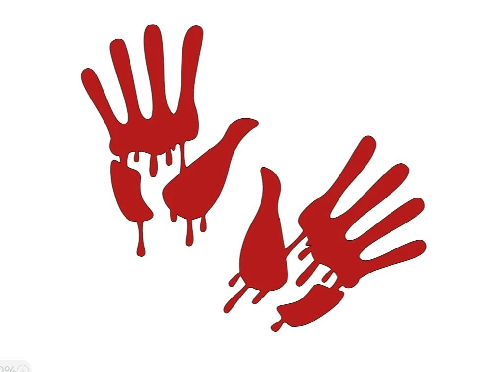 Bloody hand print window porch sign decal Halloween decor scary ...