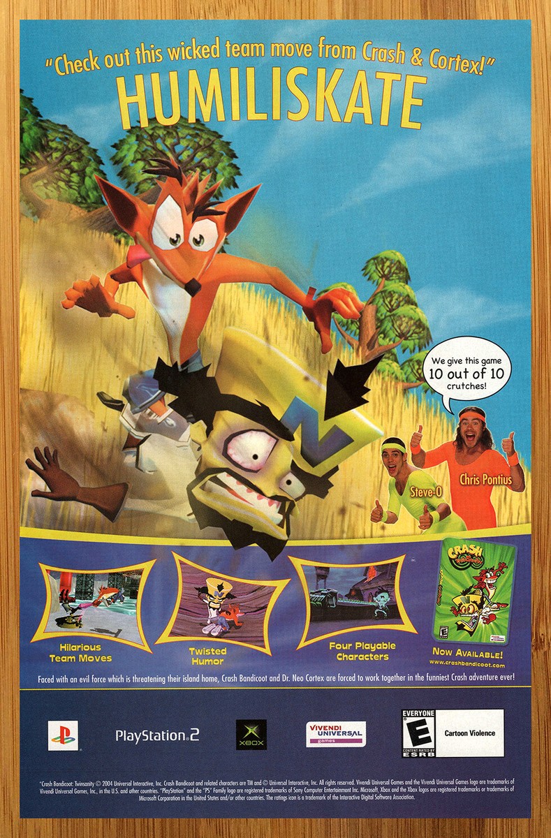 2004 Crash Twinsanity PS2 Playstation 2 Xbox Print Ad/Poster