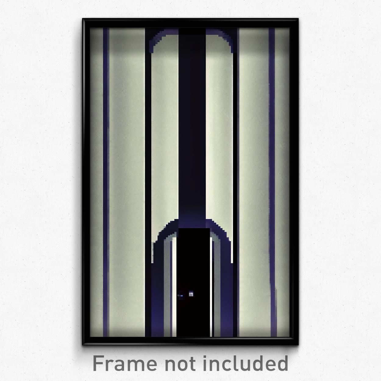 8 Bit Psychedelic Pixel Art Poster - Dizzying Trapdoor Video Game Print