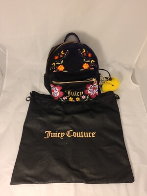 Juicy Couture Black Floral Backpack s-l400.jpg main image 3