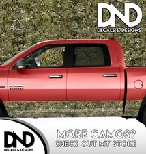 Camo Bass Fish Rocker Panel Decal Wrap Kit Fishing Truck 4 Panels Matte - 17 FT