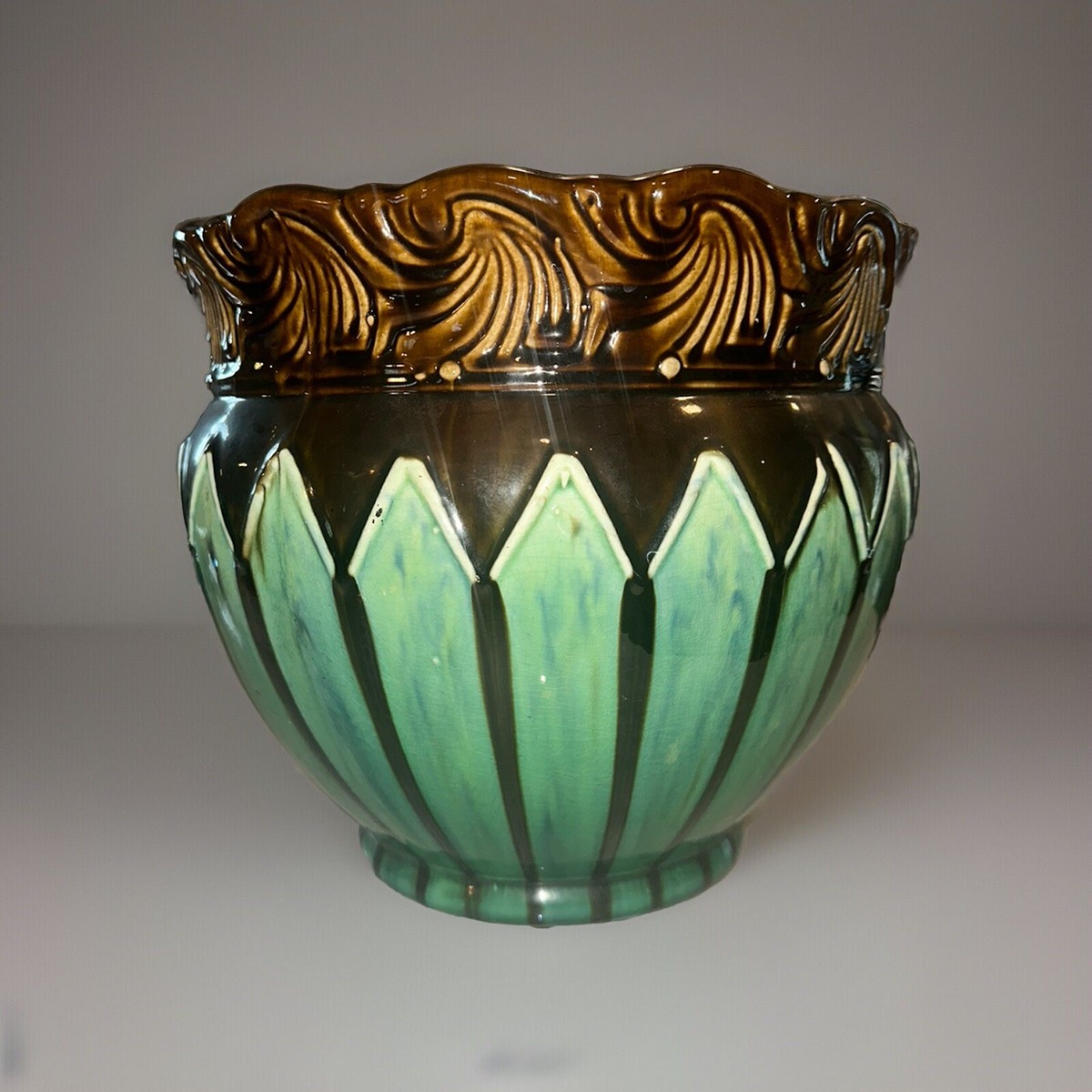 Weller Pottery Blended Majolica Art Nouveau Jardiniere Planter 10