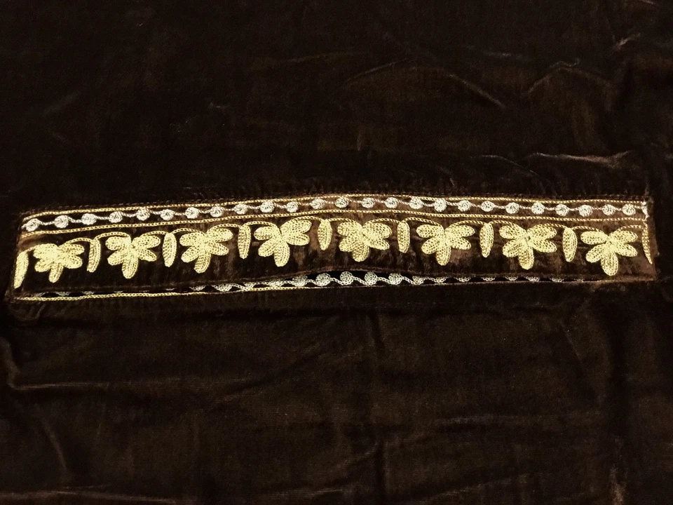 Capa de veludo marrom, xale de casamento, xales bordados de caxemira, capas de noiva, envoltório - Imagem 3 de 4