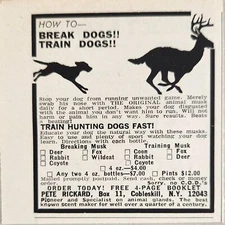 1968 Print Ad Pete Rickard "How to Train Hunting Dogs Fast" Cobleskill,New York