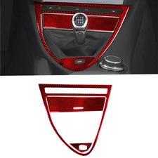 3Pcs Red Carbon Fiber Gear Shift Box Panel Cover For BMW 6 Series E63 E64 04-10