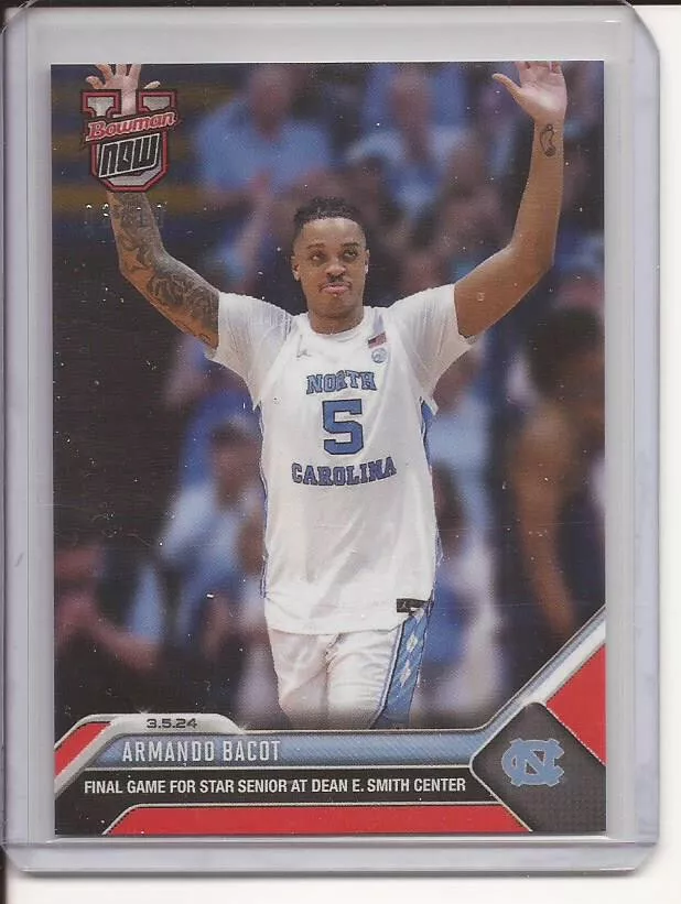 RARE ARMANDO BACOT UNC 2023-24 Bowman U Now Card #62 Serial #3/10 Red Parallel