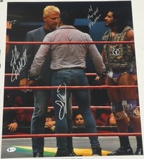 El Hijo del Fantasma Jeff Jarrett & Dr Wagner Jr Signed 16x20 Photo BAS COA AAA