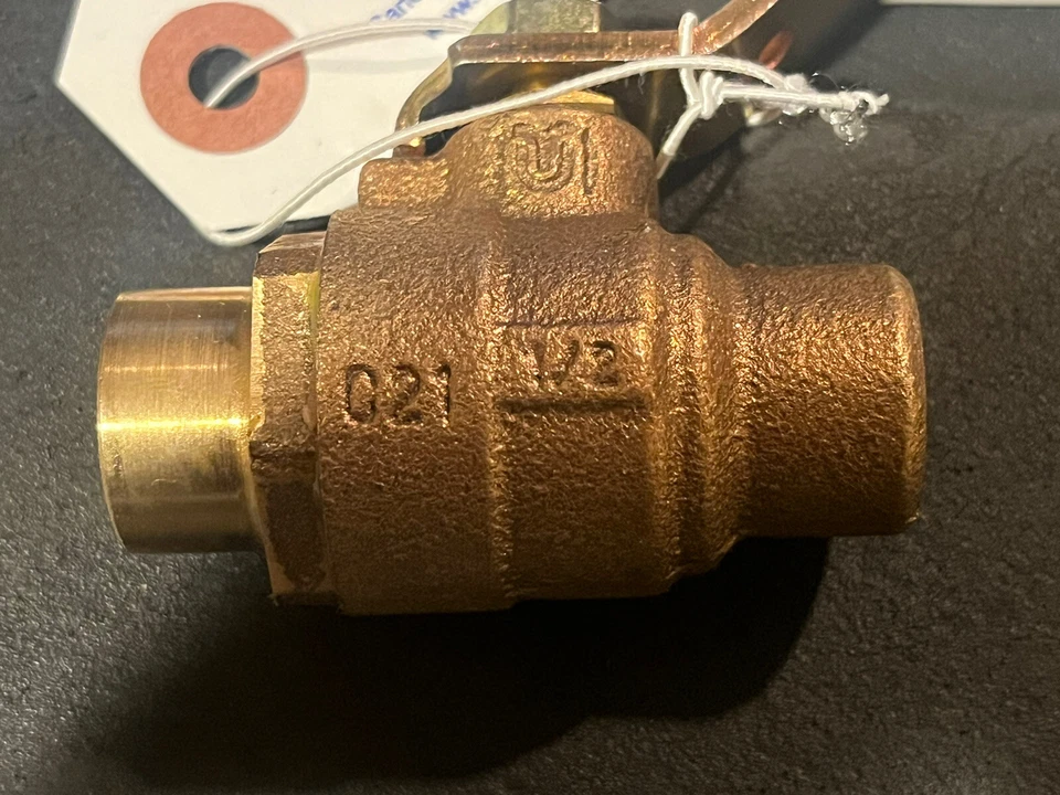 Box 10) 1/2" Solder, Full-Port Lead Free Bronze Ball Valves 600 WOG, MADE IN USA - Image 4 of 4