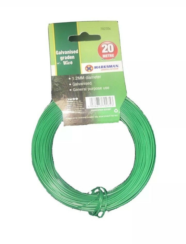 MULTI PURPOSE GALVANISED GARDEN WIRE 1.2MM x 20METERS, RUST-FREE, PLANT TRAINING