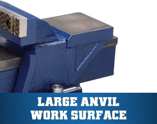 Swivel Base 4" Bench Vise with Hardened Steel Inserts for Home Projects - Picture 5 of 8