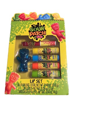 New Lip Balm Gloss Set of 6 Lemon Raspberry Orange Lime Sour Patch Kids Flavor