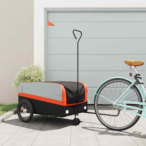 Folding Bicycle Cargo Storage Cart and Luggage Trailer with Hitch a J9Y9 - Picture 2 of 12