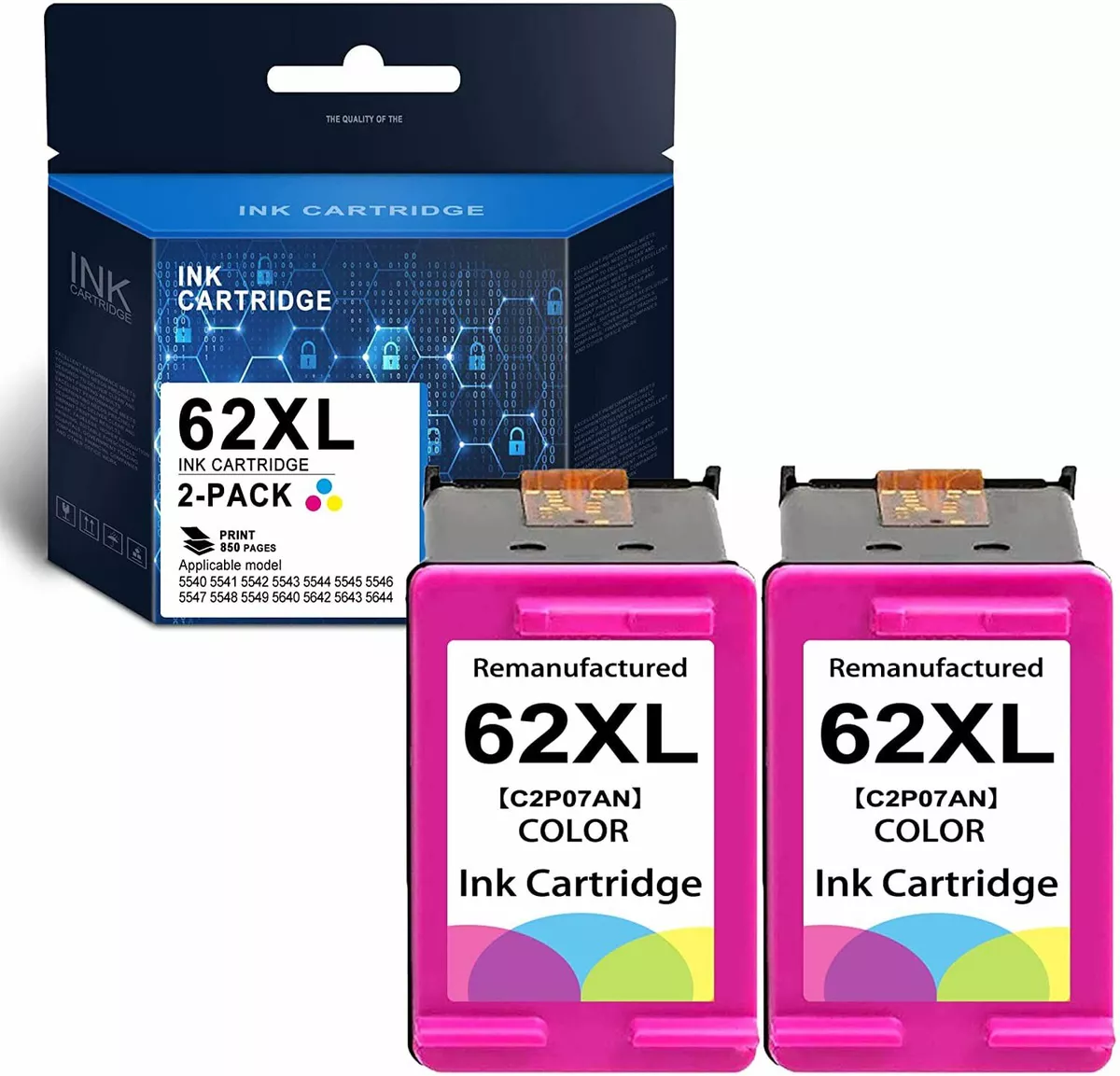 FOR HP 62XL 62 XL TRI-COLOR INK CARTRIDGES COMBO ENVY 5660 5663