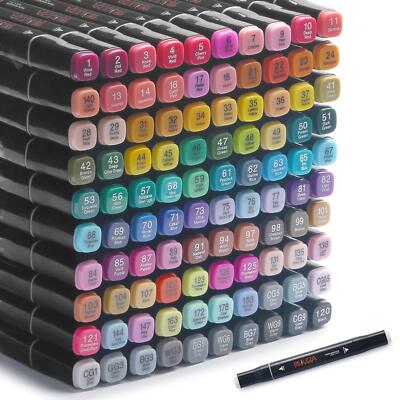 100 Colors Alcohol Markers Dual Tips Permanent Art Markers Pen for & Adult, A...