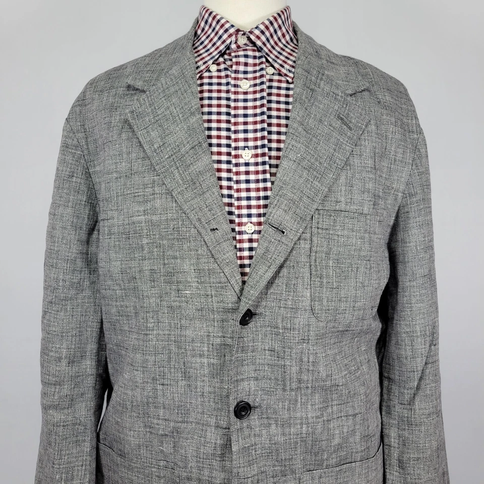 Le Collezioni Structure Men's Sport Coat Blazer Four Button 100% Irish Linen Med - Image 2 of 4