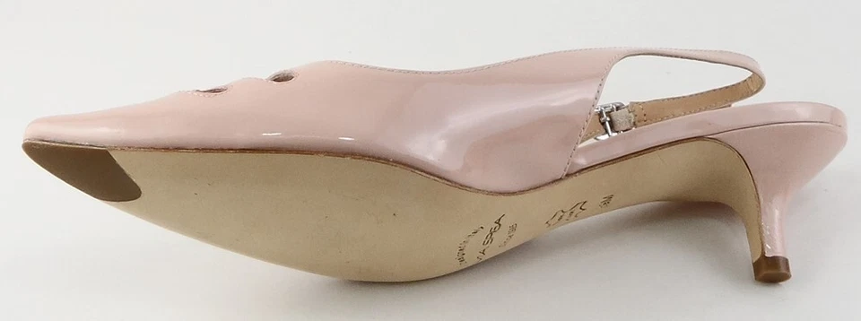 $185 VIA SPIGA DOLMEN Rosa Pálido Patente Diseñador Punta Slingback Gatito Tacones 7 Foto 4 de 4