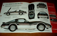 1978 Chevy Corvette Official Pace Car Original Imp Brochure Specs 78 Indy 500
