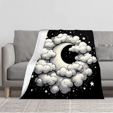 Durable Soft  Warm Flannel Blanket - Cozy Cloud Design for Sofa Travel Bed