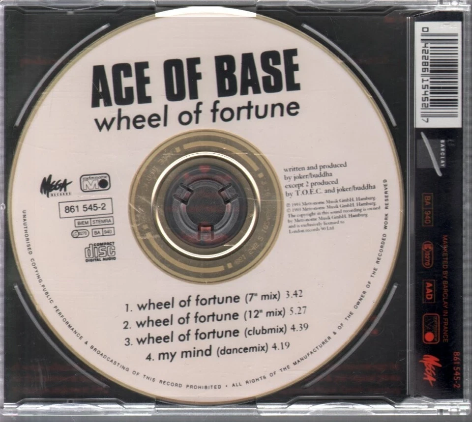 Ace Of Base Wheel Of Fortune CD UK Mega 1993 8615452 - Bild 2 von 2