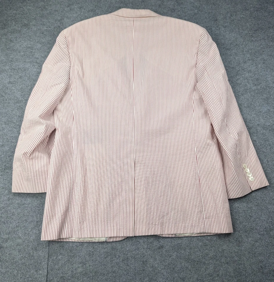 Blazer Brooks Brothers Para Hombres 44R Rojo Rayas Seersucker Algodón Preppy Clásico Foto 2 de 4